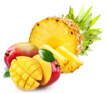 Tropical Fruits: Pineapple and Mango Illustration