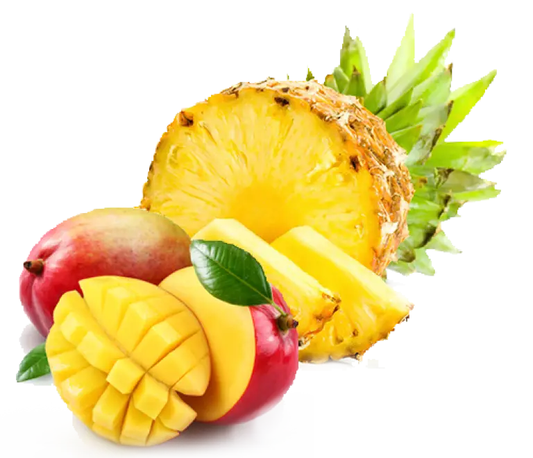 Tropical Fruits: Pineapple and Mango Illustration
