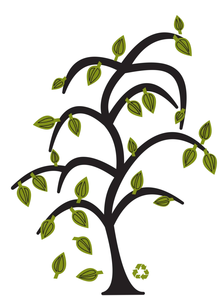 Abstract Tree with Green Leaves Illustration