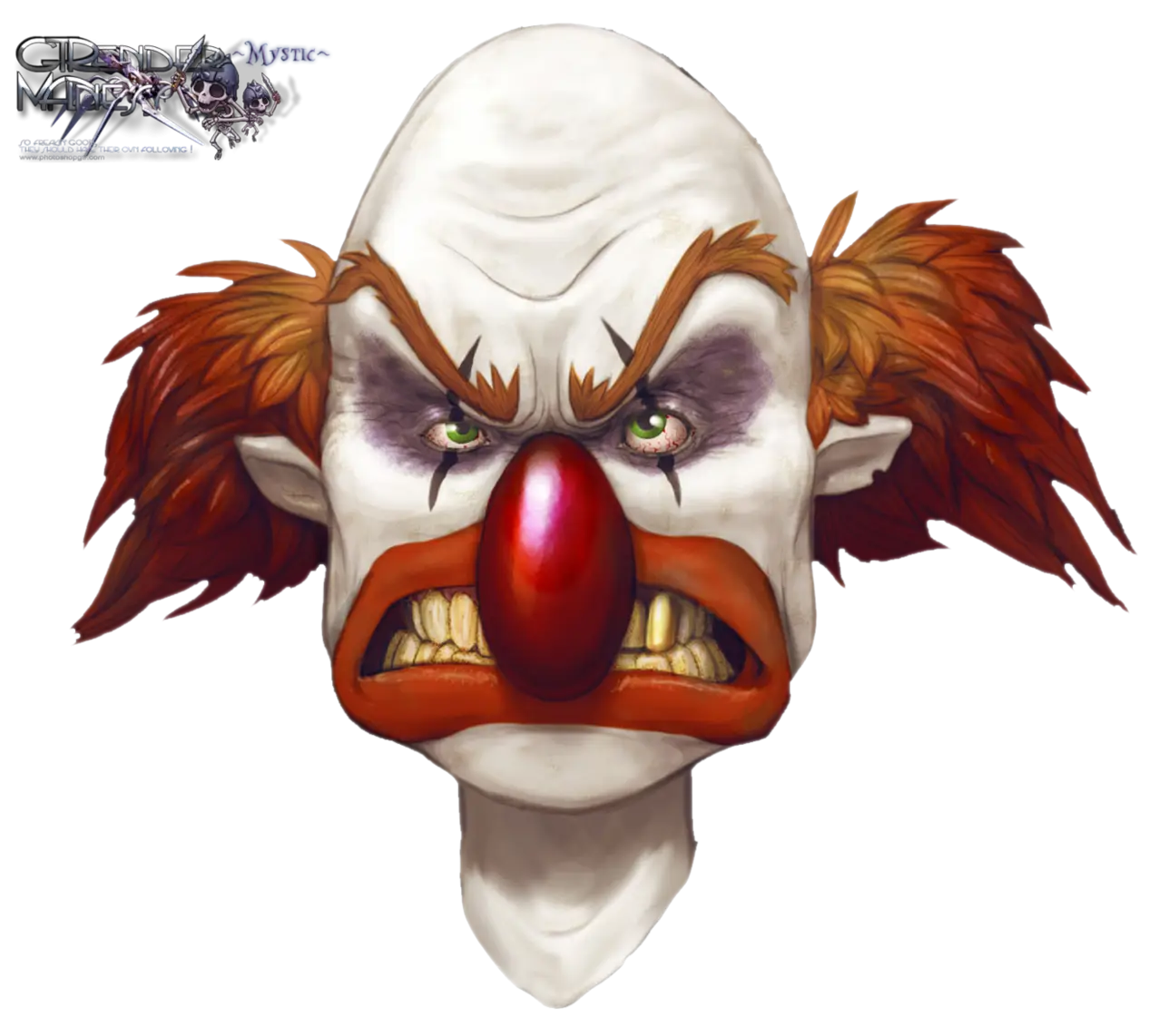 Angry Clown Cartoon Face