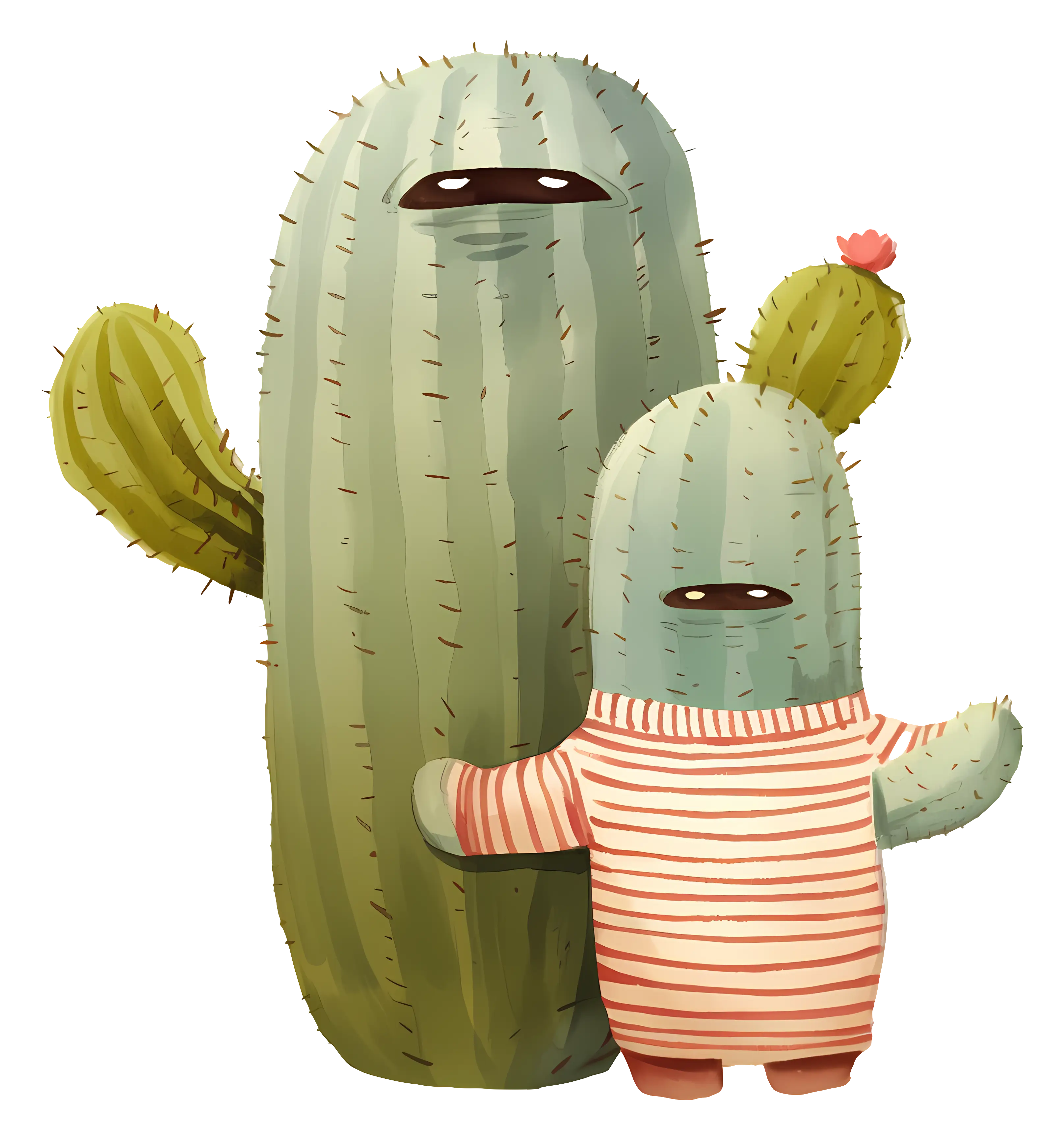 Cute Cactus Cartoon Characters