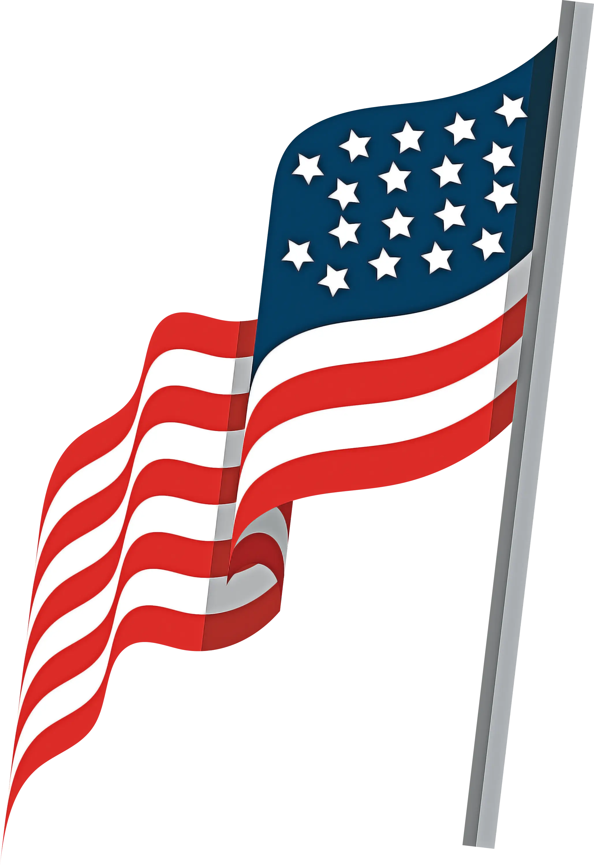 Waving American Flag Illustration