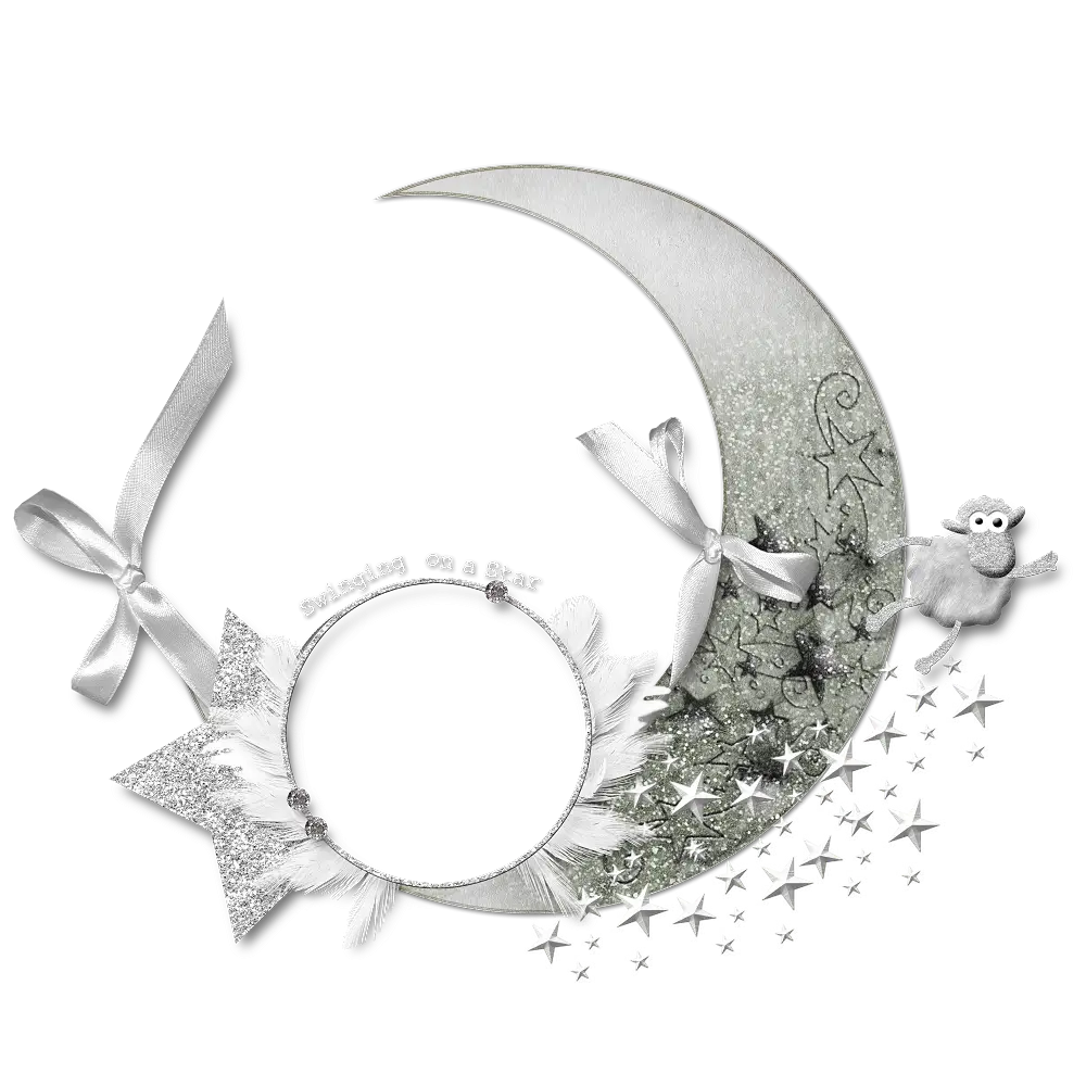 Decorative Moon and Stars with Ribbon