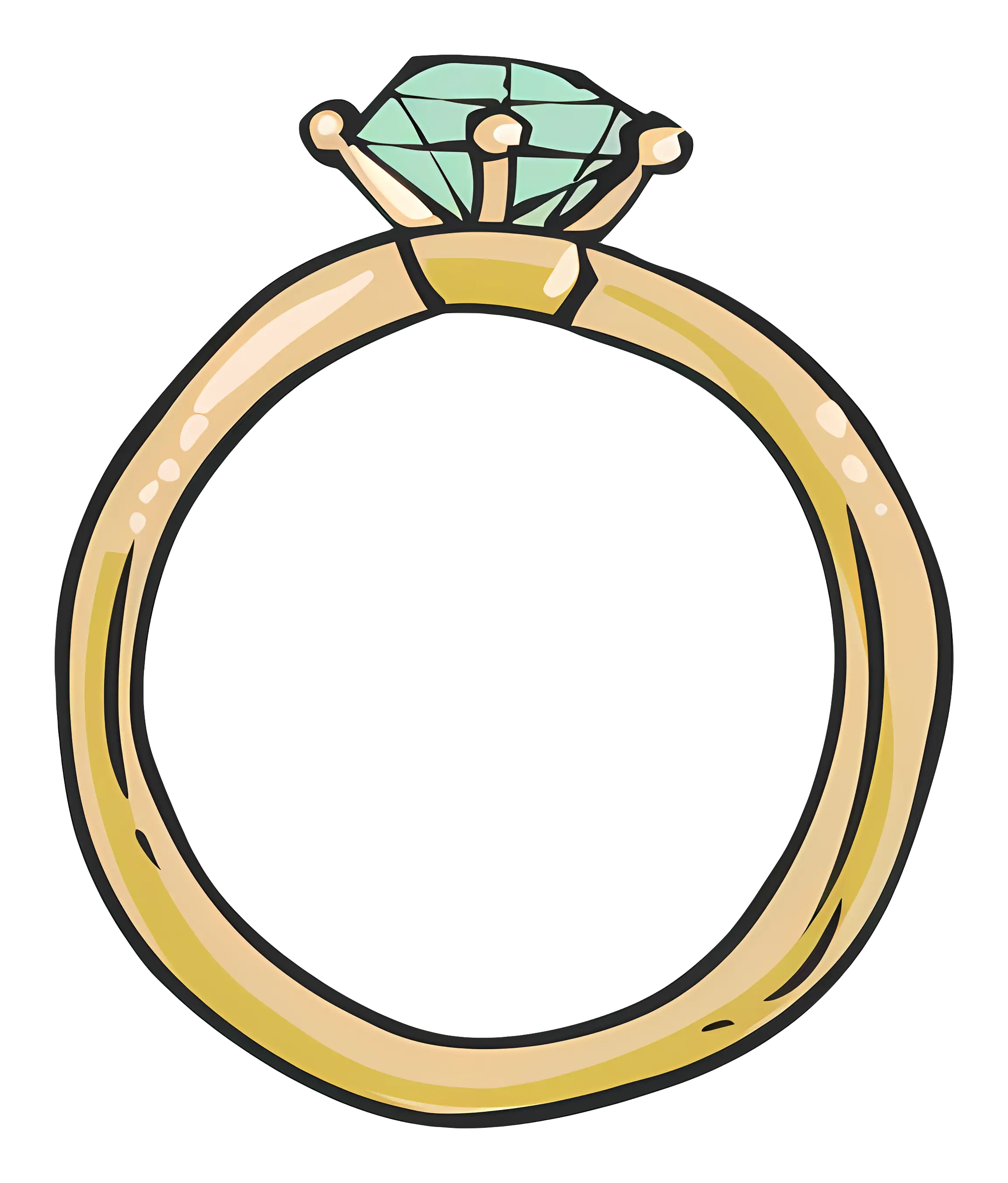 Elegant Diamond Ring Illustration