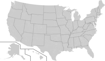 Gray USA Map with State Boundaries