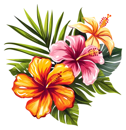 Tropical Hibiscus Flower Arrangement