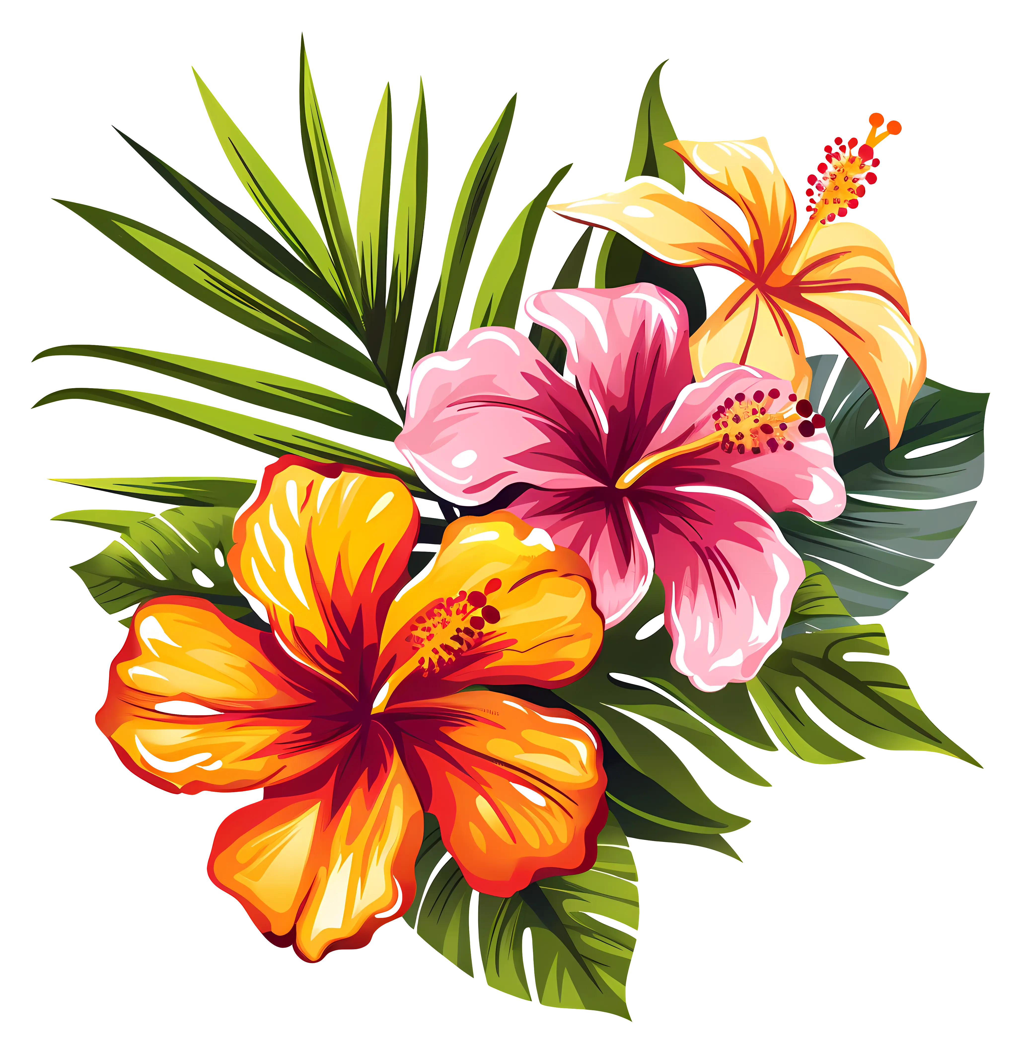 Tropical Hibiscus Flower Arrangement