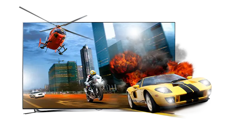Action Scene with Car and Helicopter