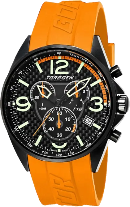 Torgoen Watch with Orange Strap