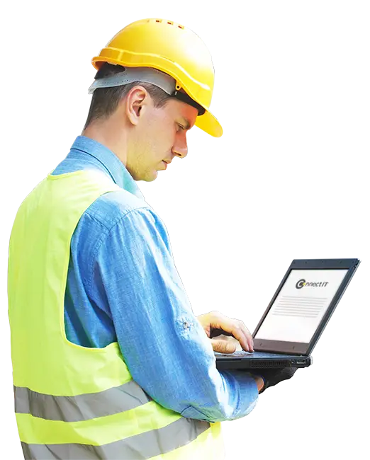 Construction Worker with Laptop