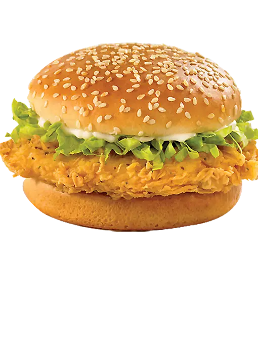 Burger with Sesame Bun and Chicken Patty