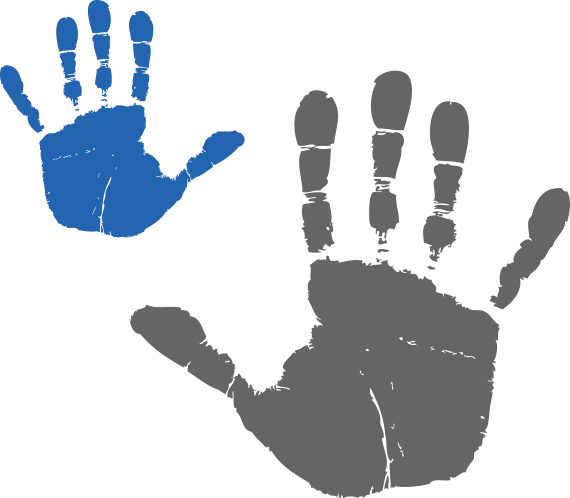 Blue and Gray Handprint Digital Illustration