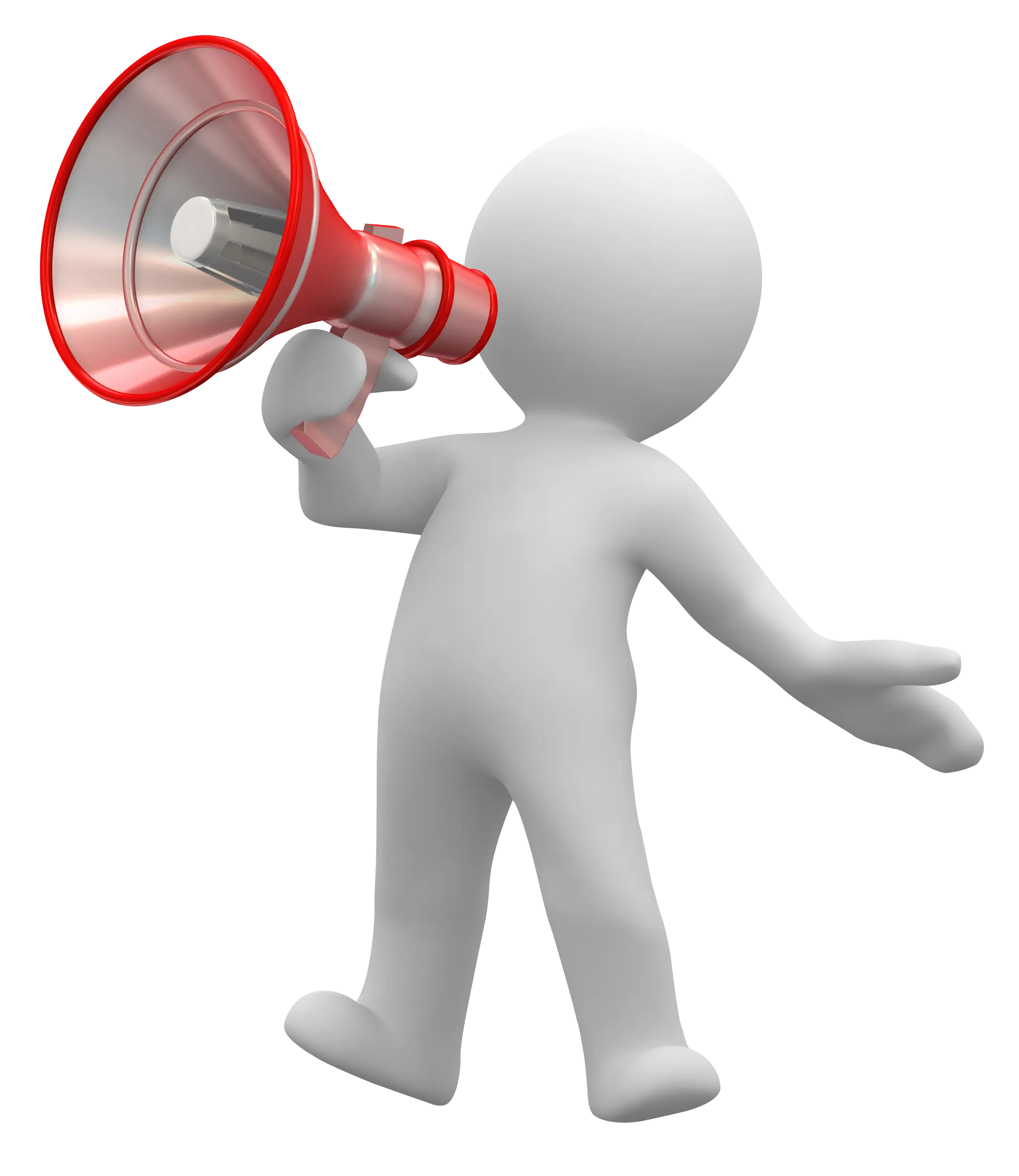Character Making Announcement with Megaphone
