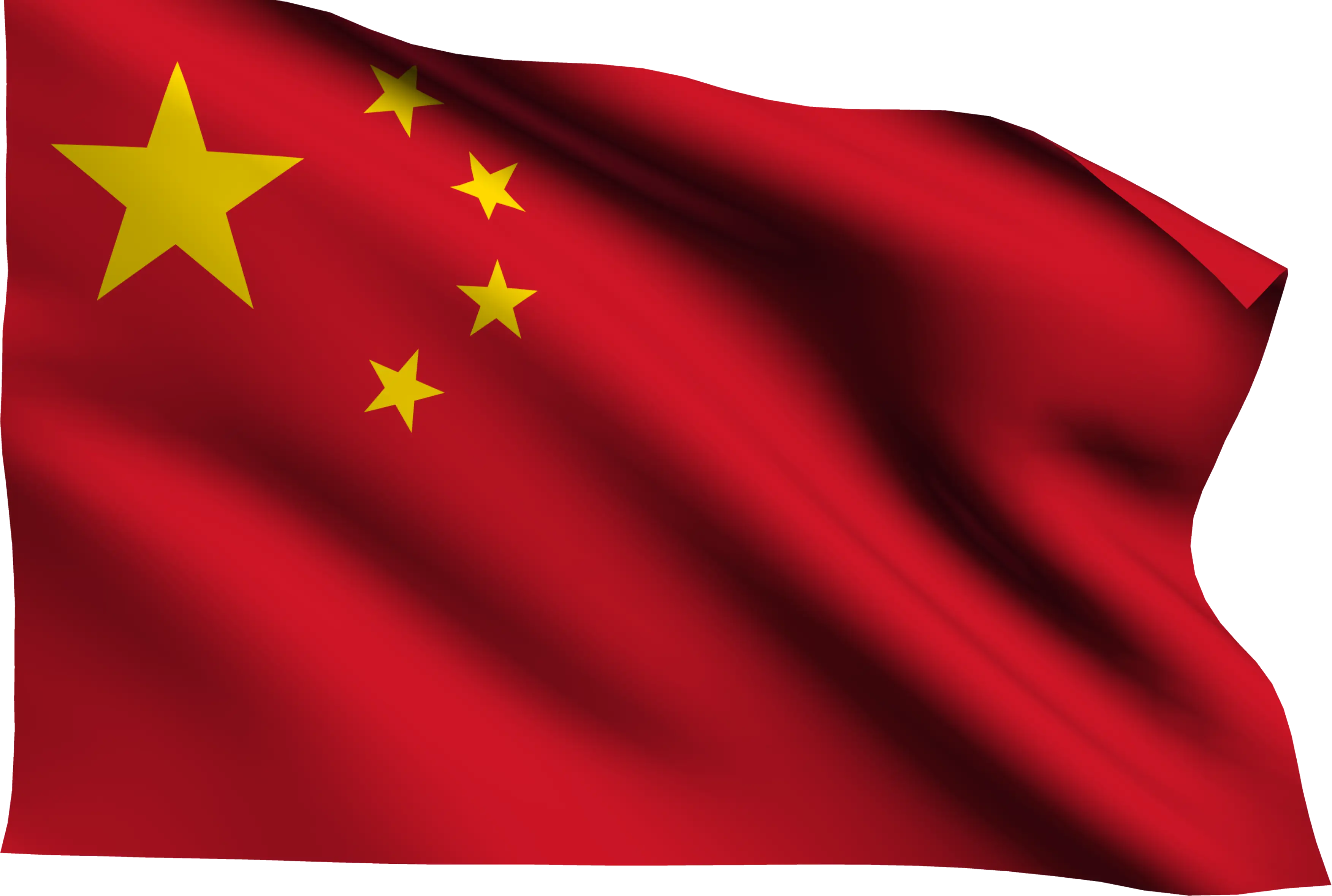 Red Chinese Flag with Yellow Stars