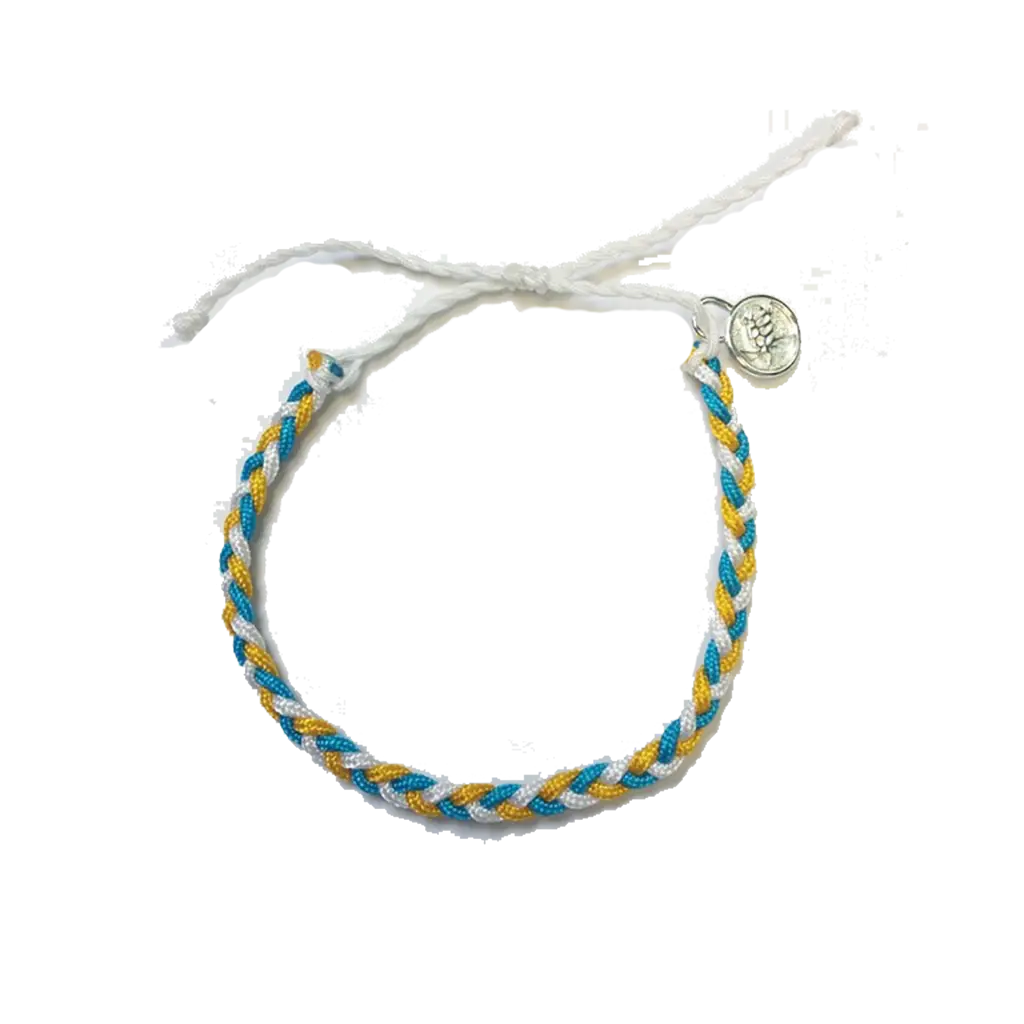 Blue and Yellow Braided Bracelet