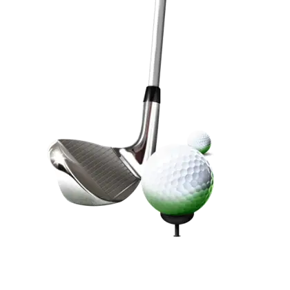 Golf Club and Ball on Tee Illustration