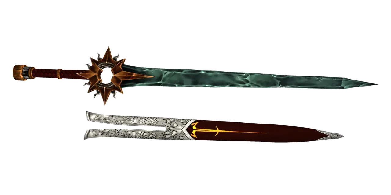 Ornate Sword and Scabbard with Detailed Design