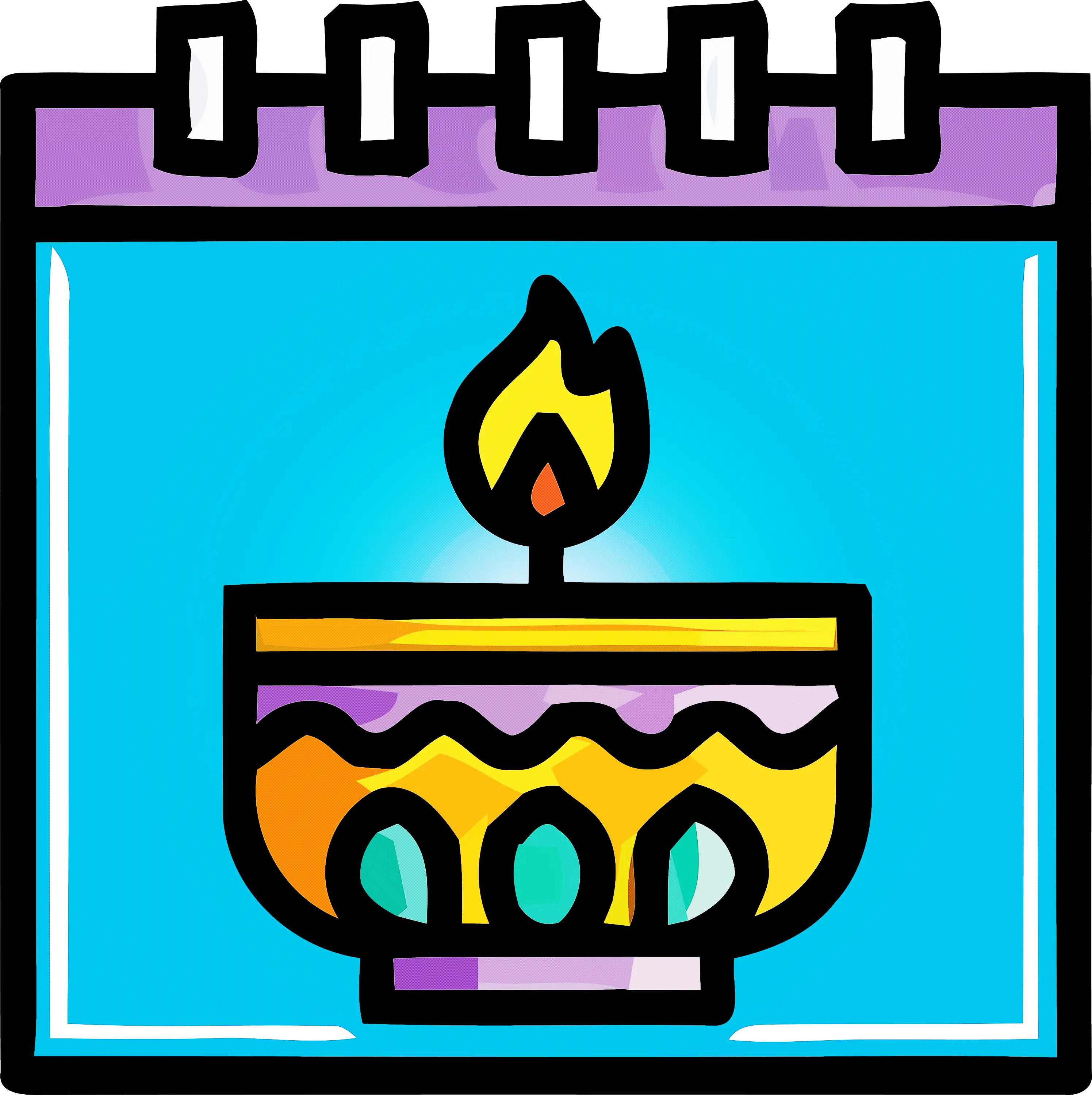 Diya Lamp on Calendar