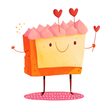 Smiling Cake with Hearts