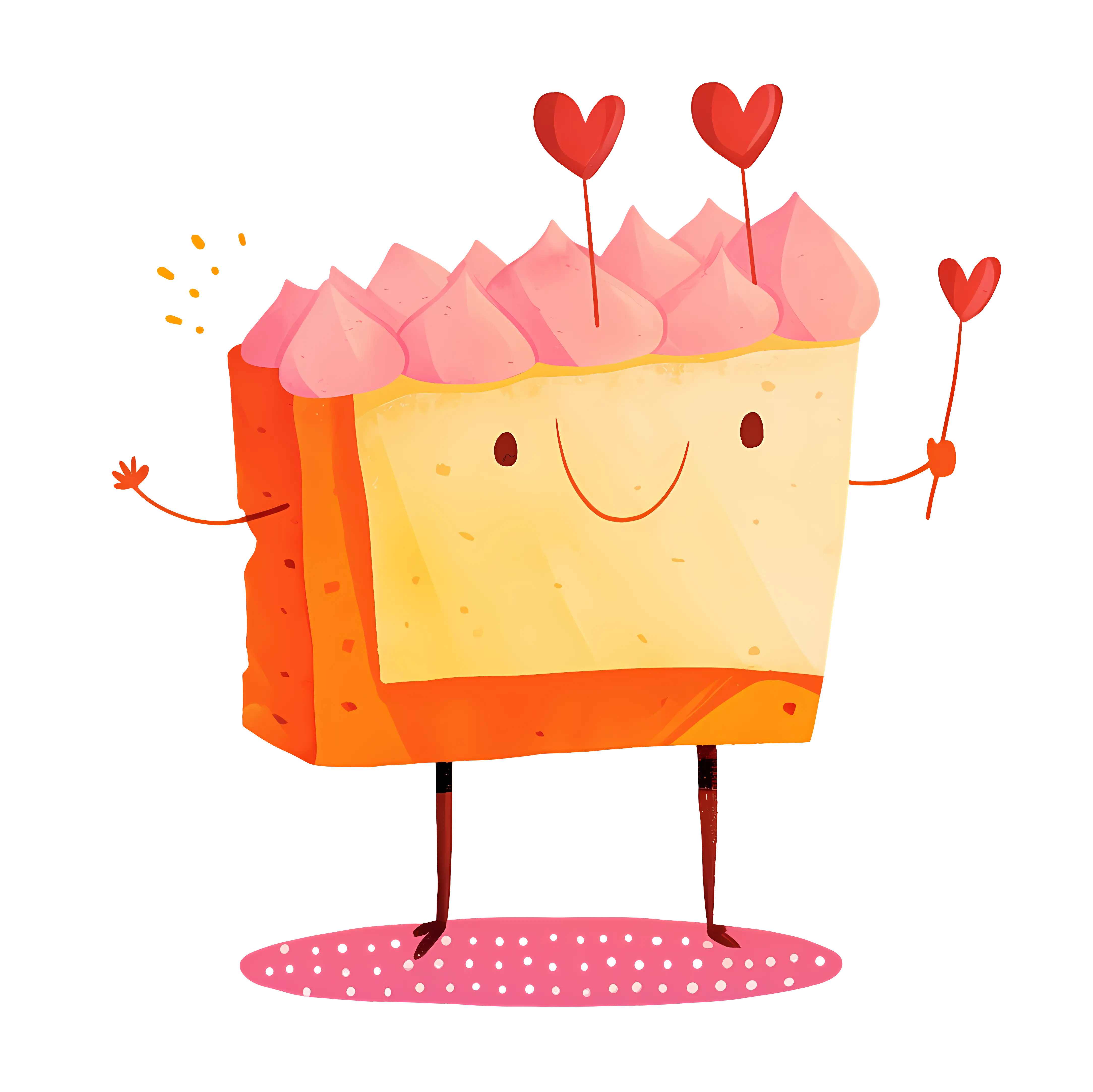 Smiling Cake with Hearts