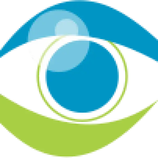 Blue and Green Abstract Eye Symbol