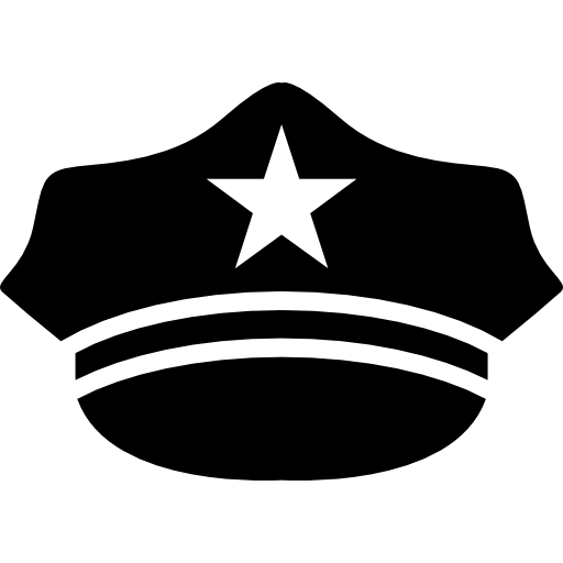 Black Police Cap Logo with Star Emblem