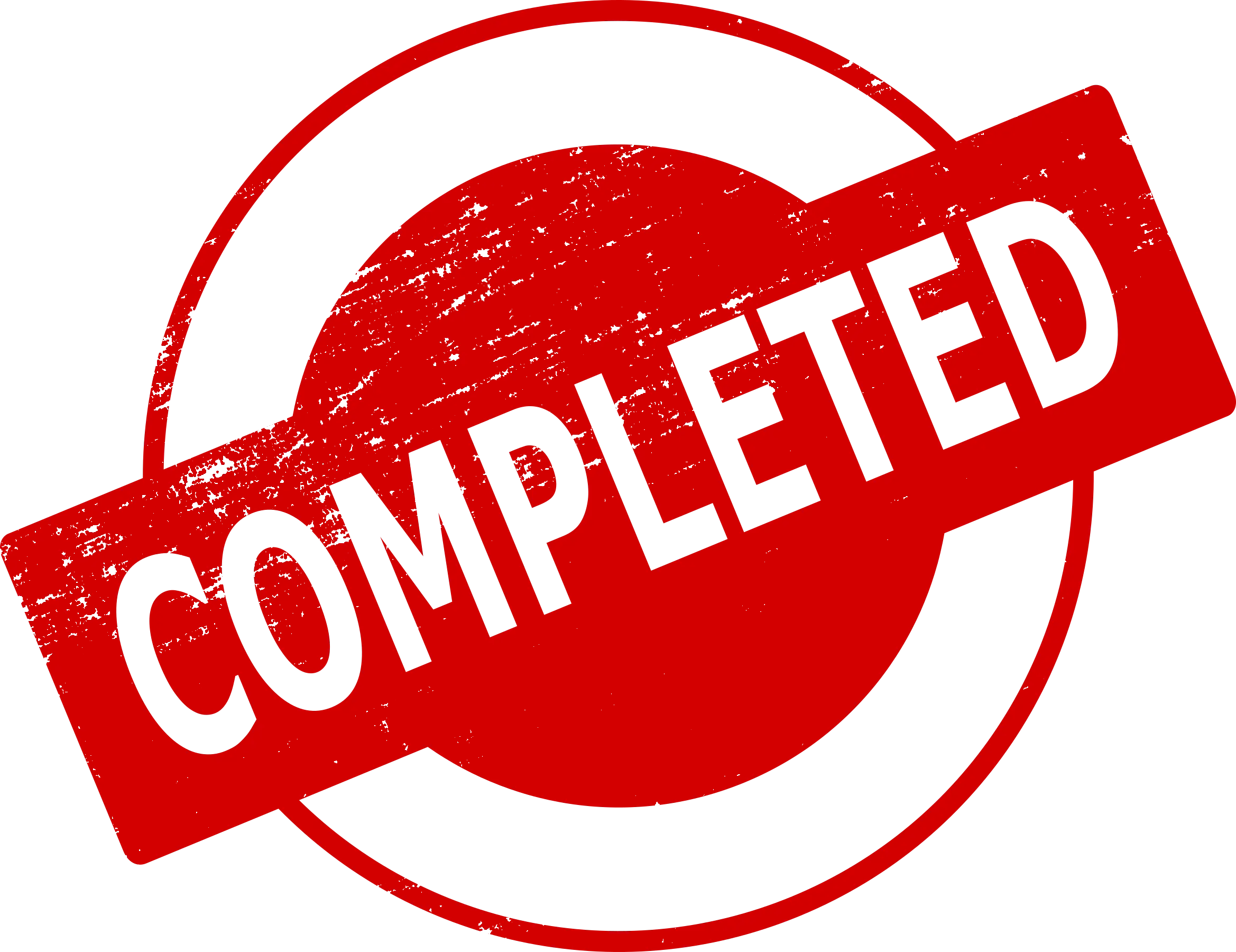 Red Completed Stamp Logo