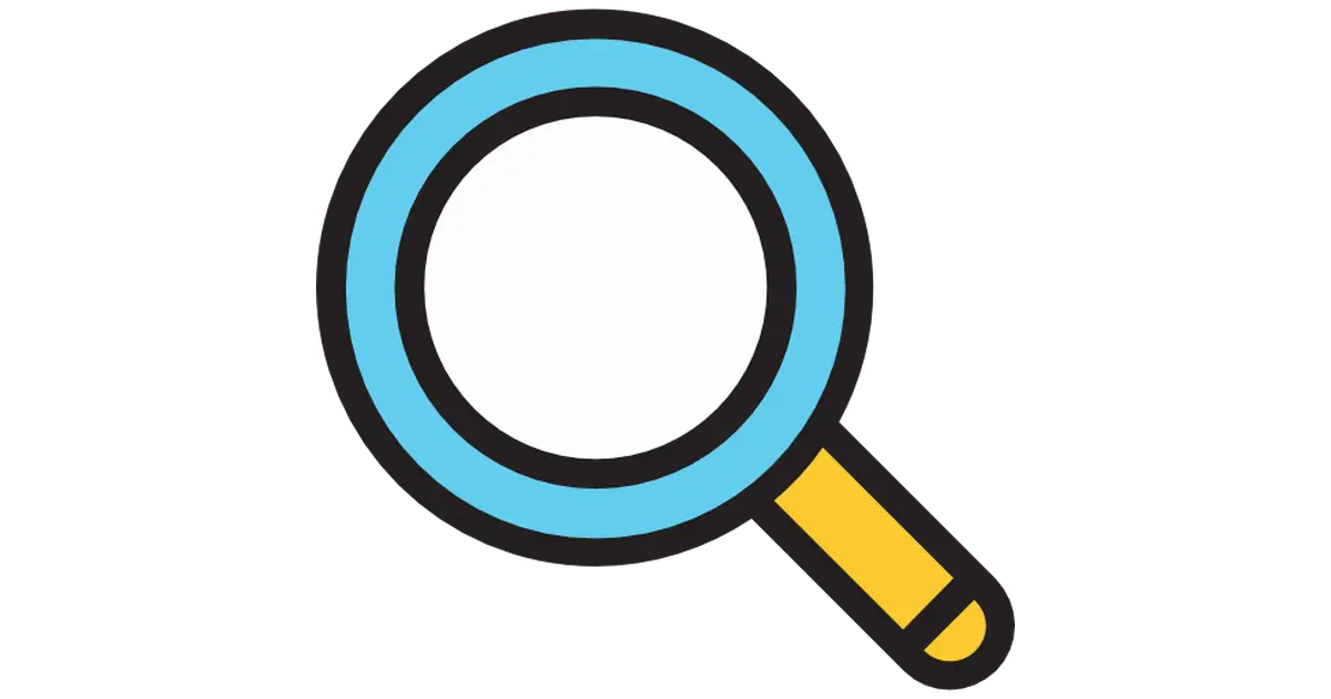 Blue and Yellow Magnifying Glass Icon