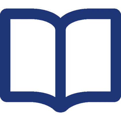 Blue Open Book Icon for Reading Theme
