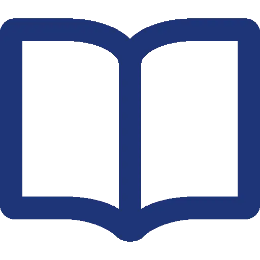 Blue Open Book Icon for Reading Theme