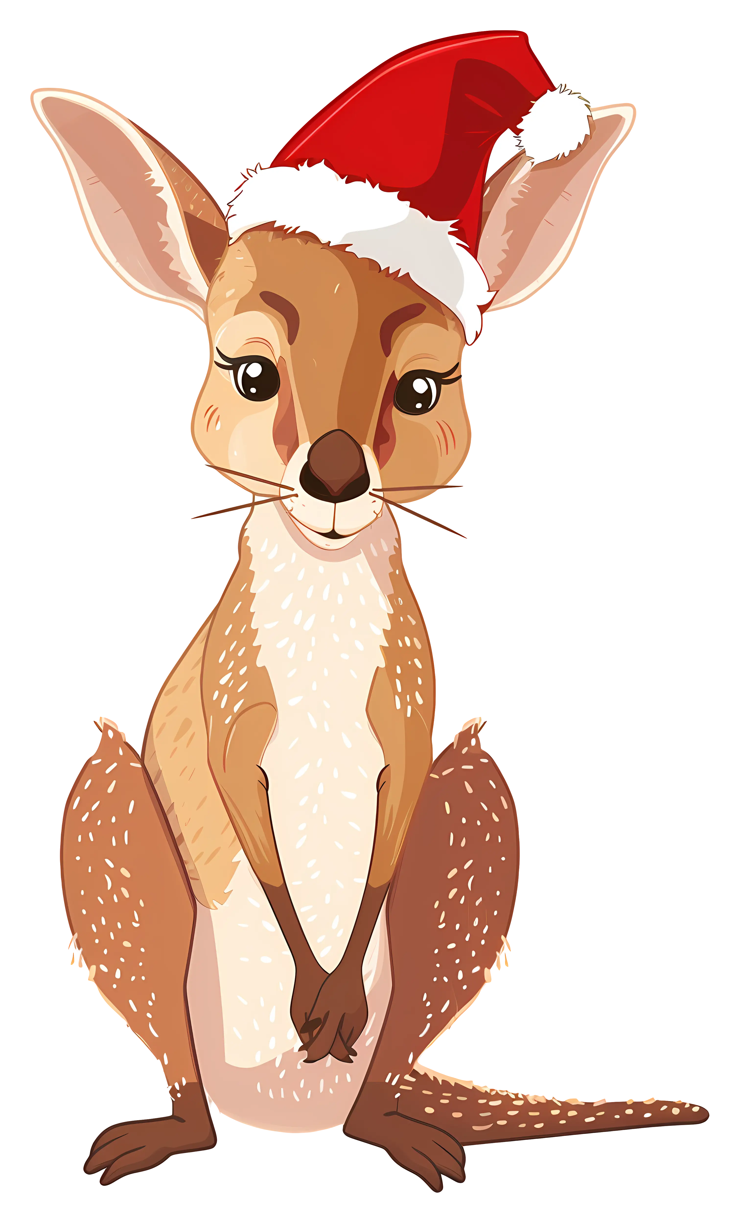 Festive Kangaroo with Santa Hat