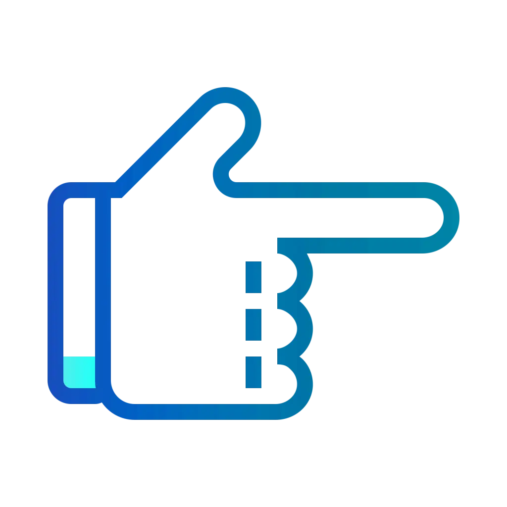 Pointing Hand Icon in Modern Line Art Style