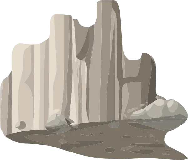 Rocky Cliffside Illustration with Natural Details