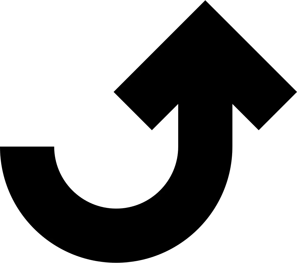 Black Curved Arrow Icon