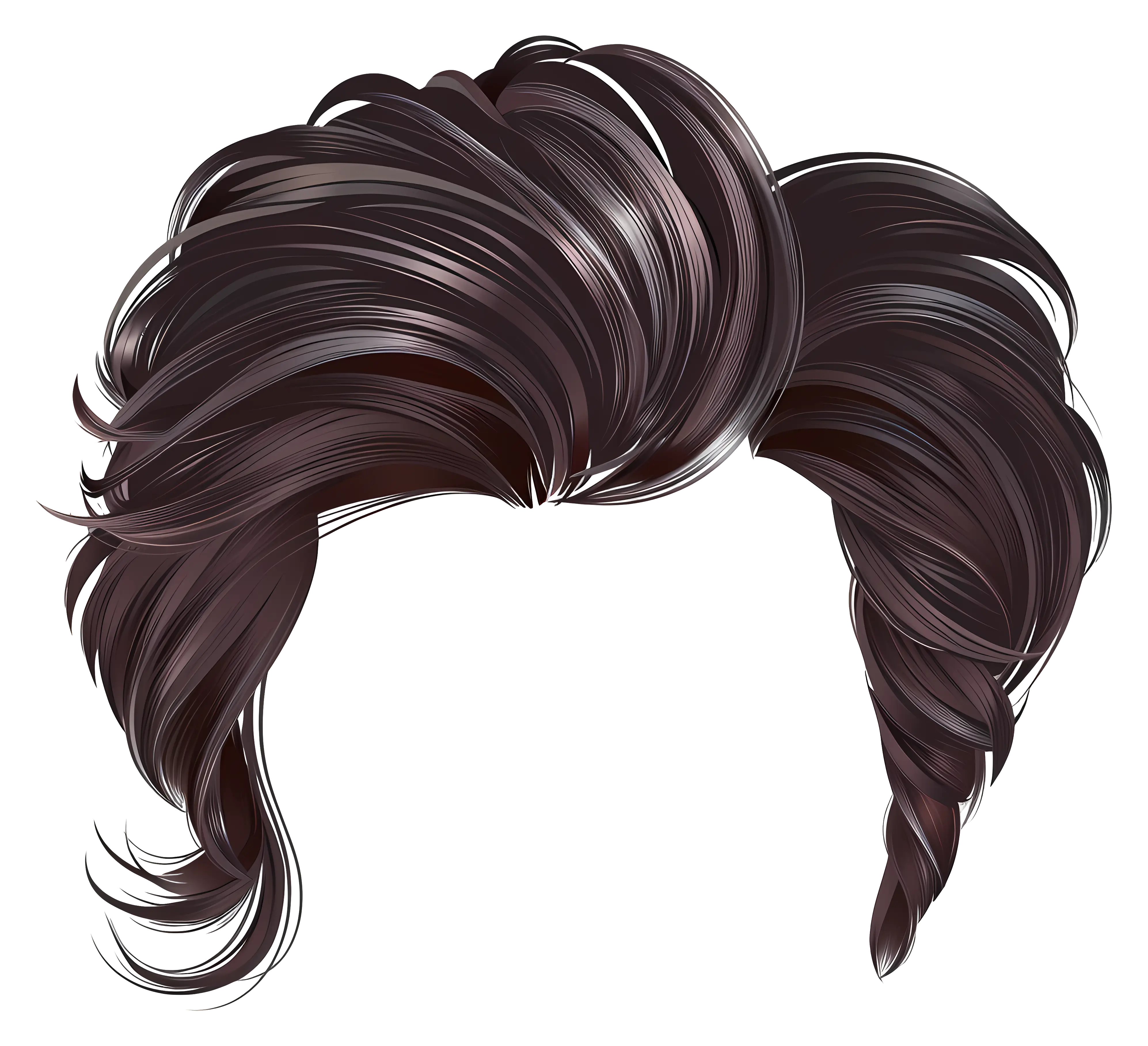 Dark Brown Stylish Hairstyle Illustration