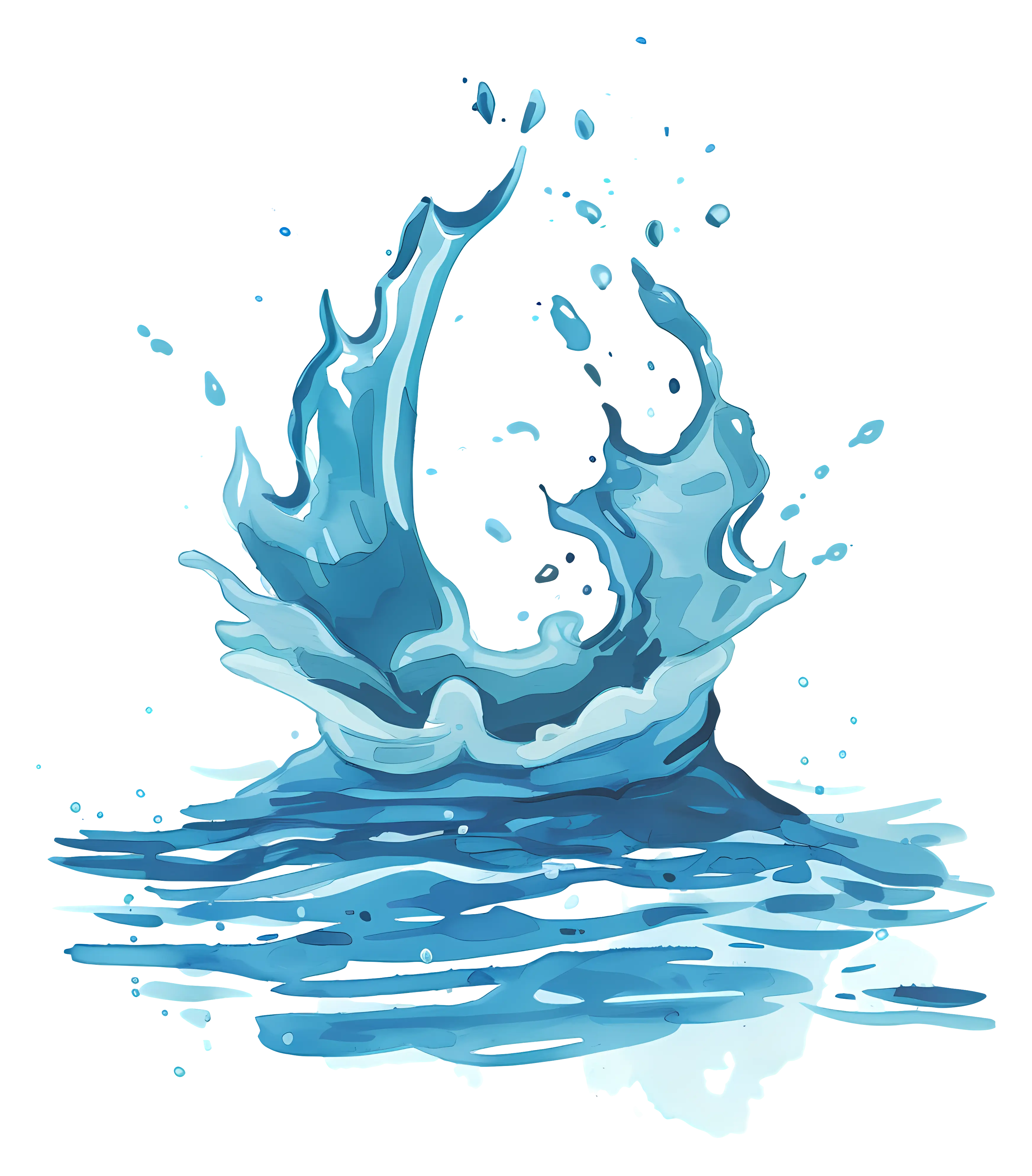 Blue Water Splash Illustration