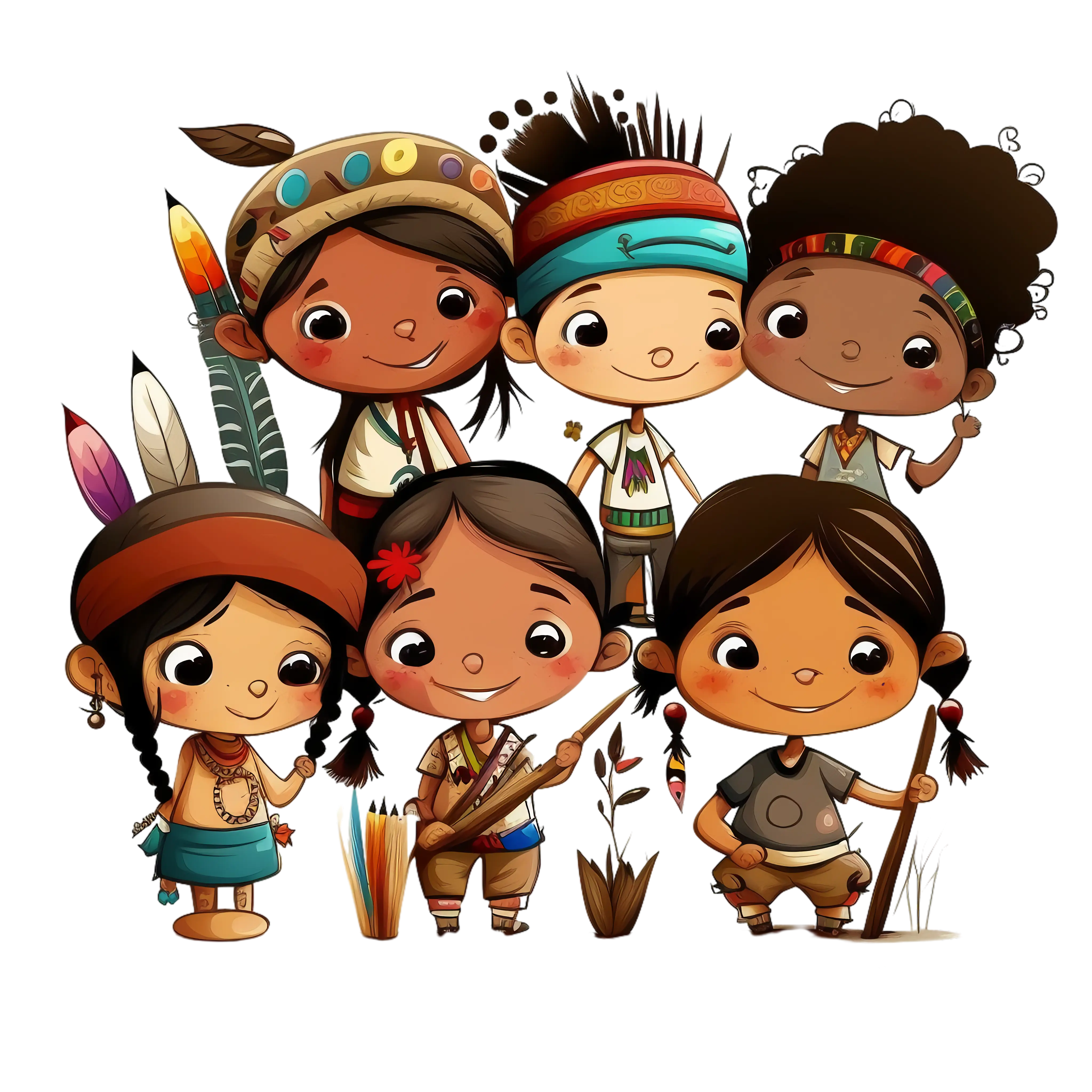 Group of Children in Cultural Costumes