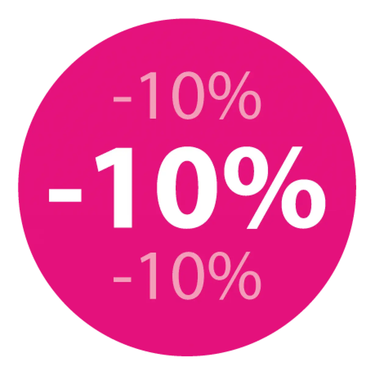 Pink 10 Percent Discount Promotional Label
