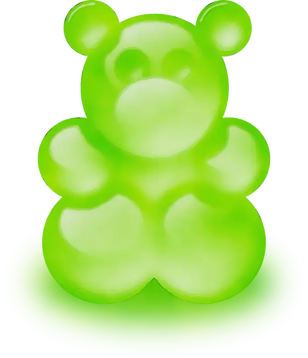 Green Gummy Bear Candy Illustration
