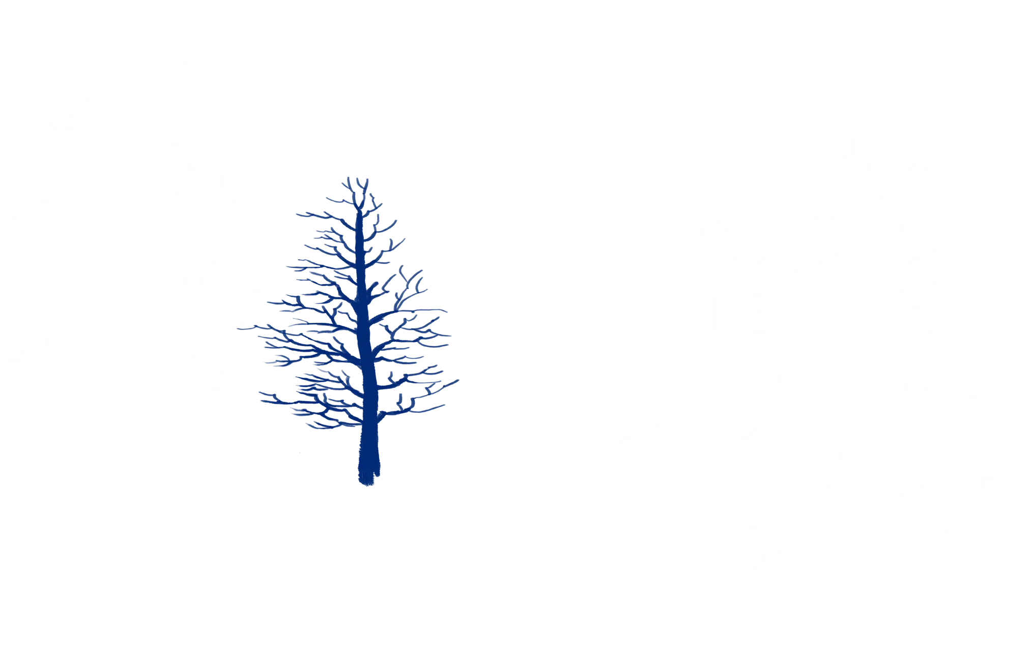 Blue Winter Tree Illustration