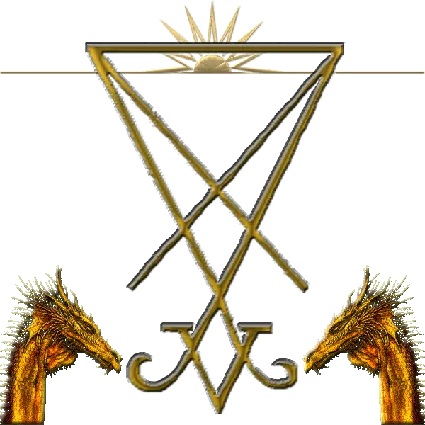 Mystical Occult Symbol with Dragons