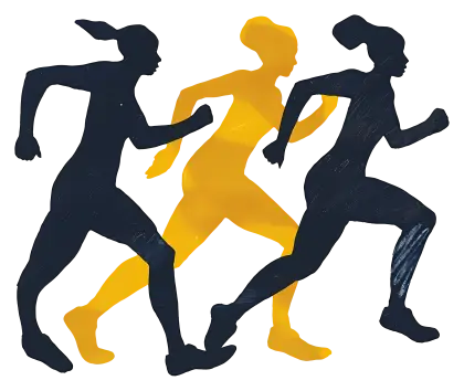 Silhouettes of Runners in Action