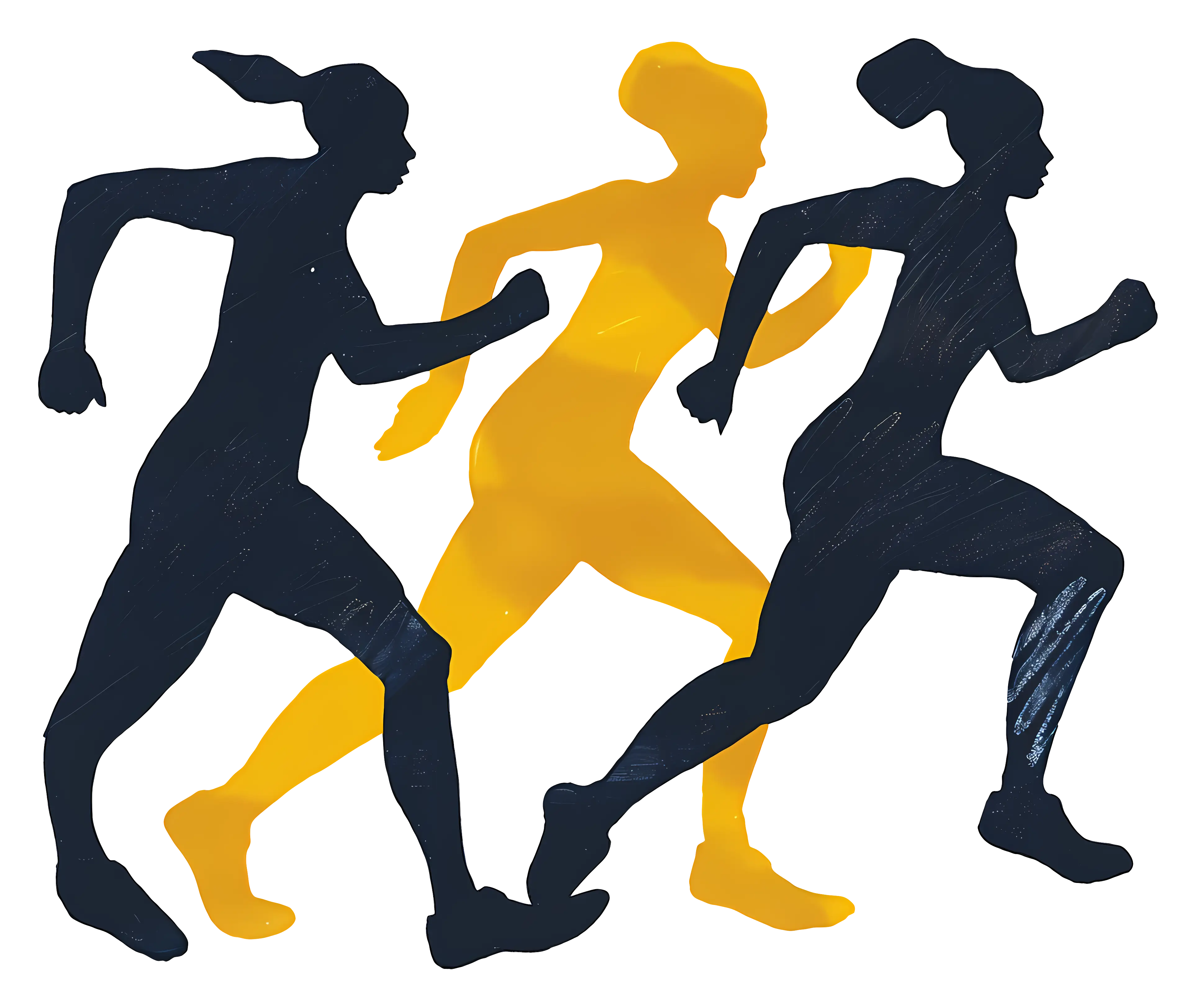 Silhouettes of Runners in Action