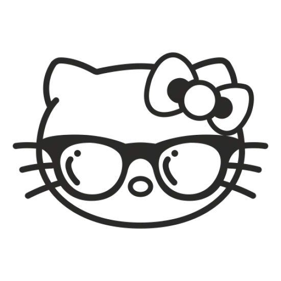 Hello Kitty with Glasses Illustration