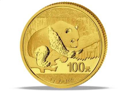 Gold Coin with Panda Design