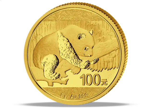 Gold Coin with Panda Design