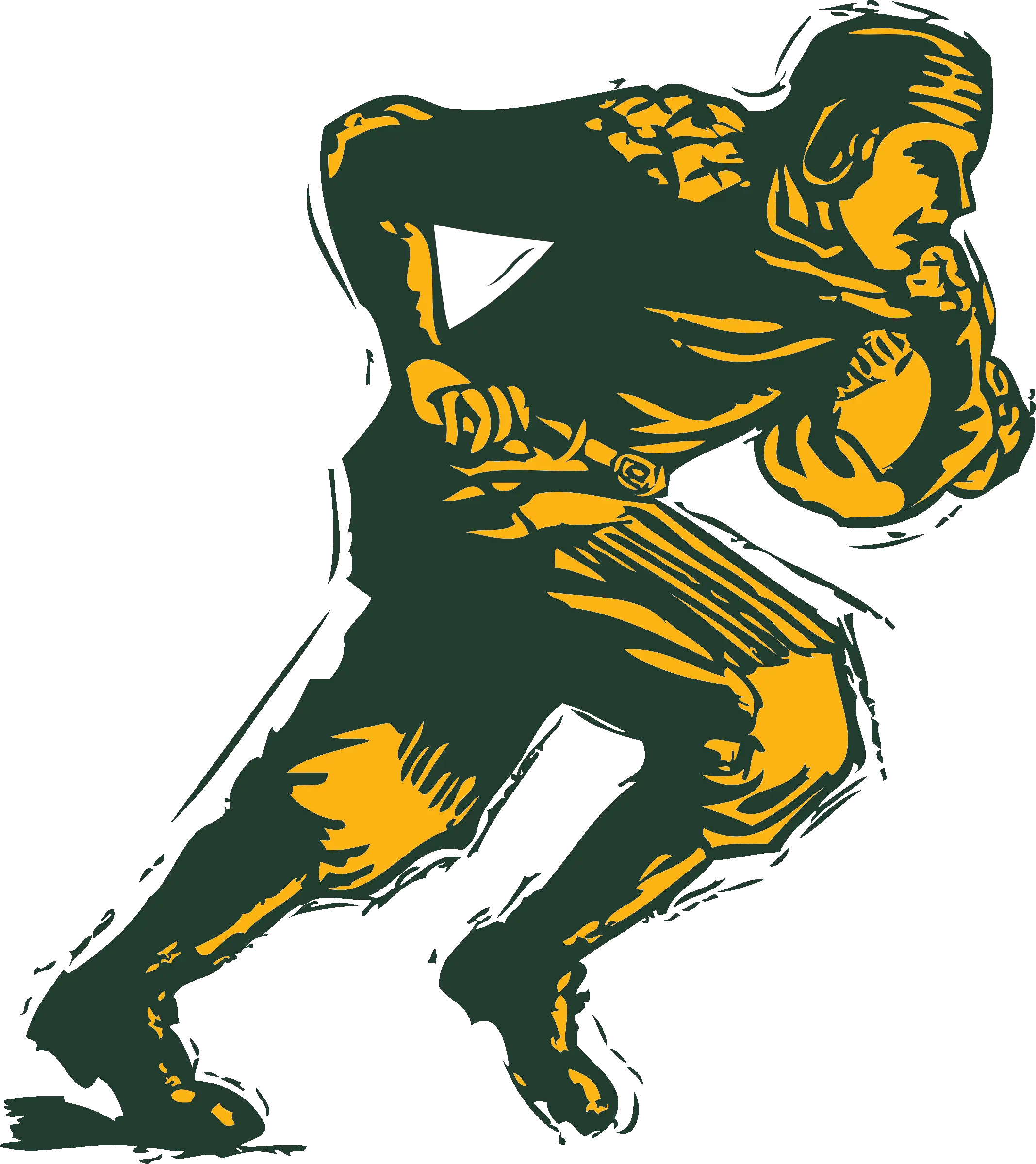 Vintage Football Player Silhouette in Action