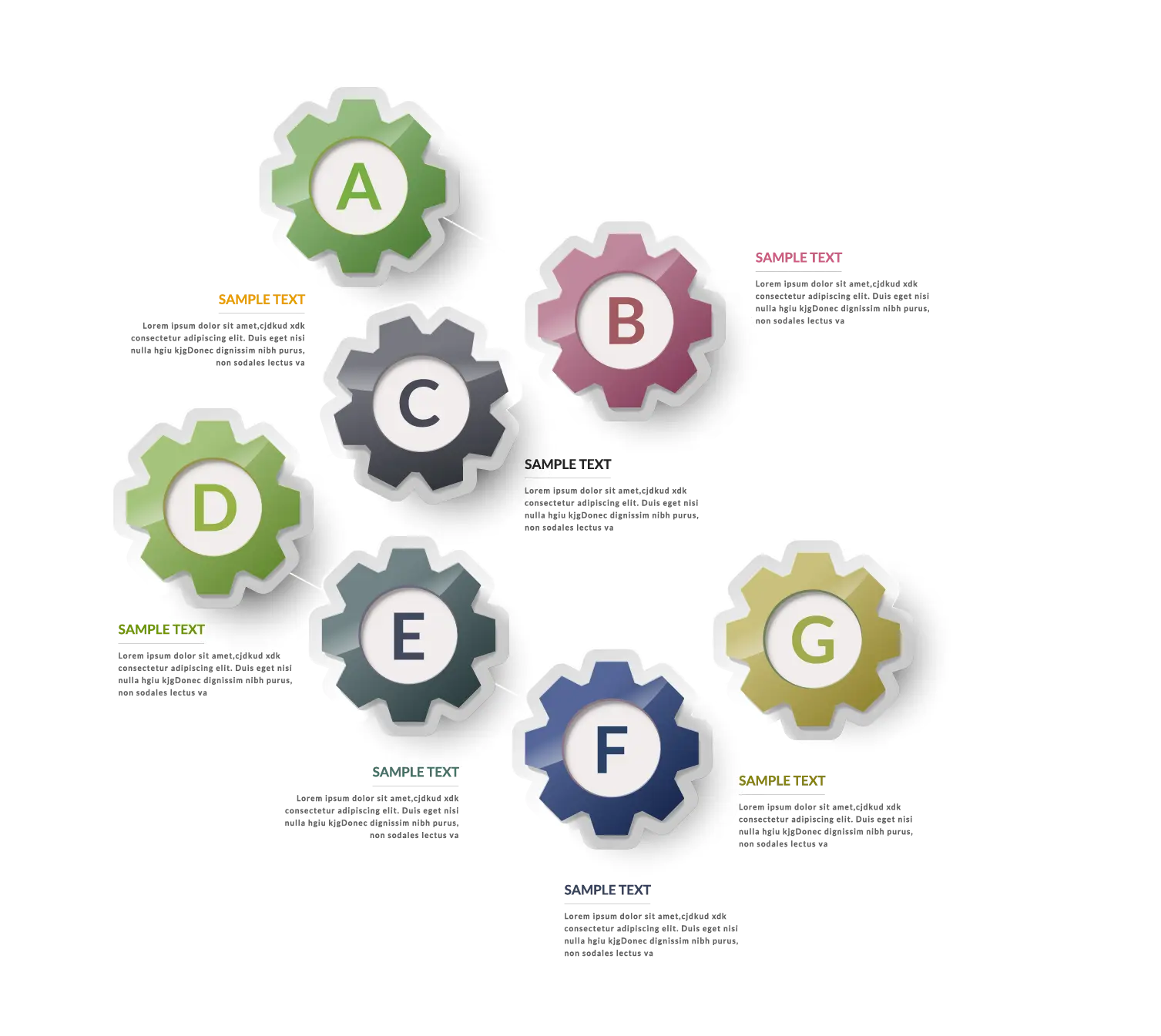 Colorful Gear Icons Infographic