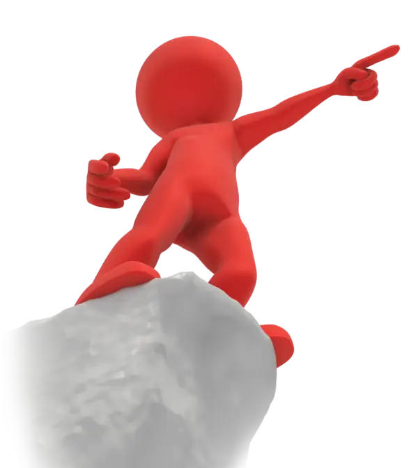 Red Cartoon Figure Pointing