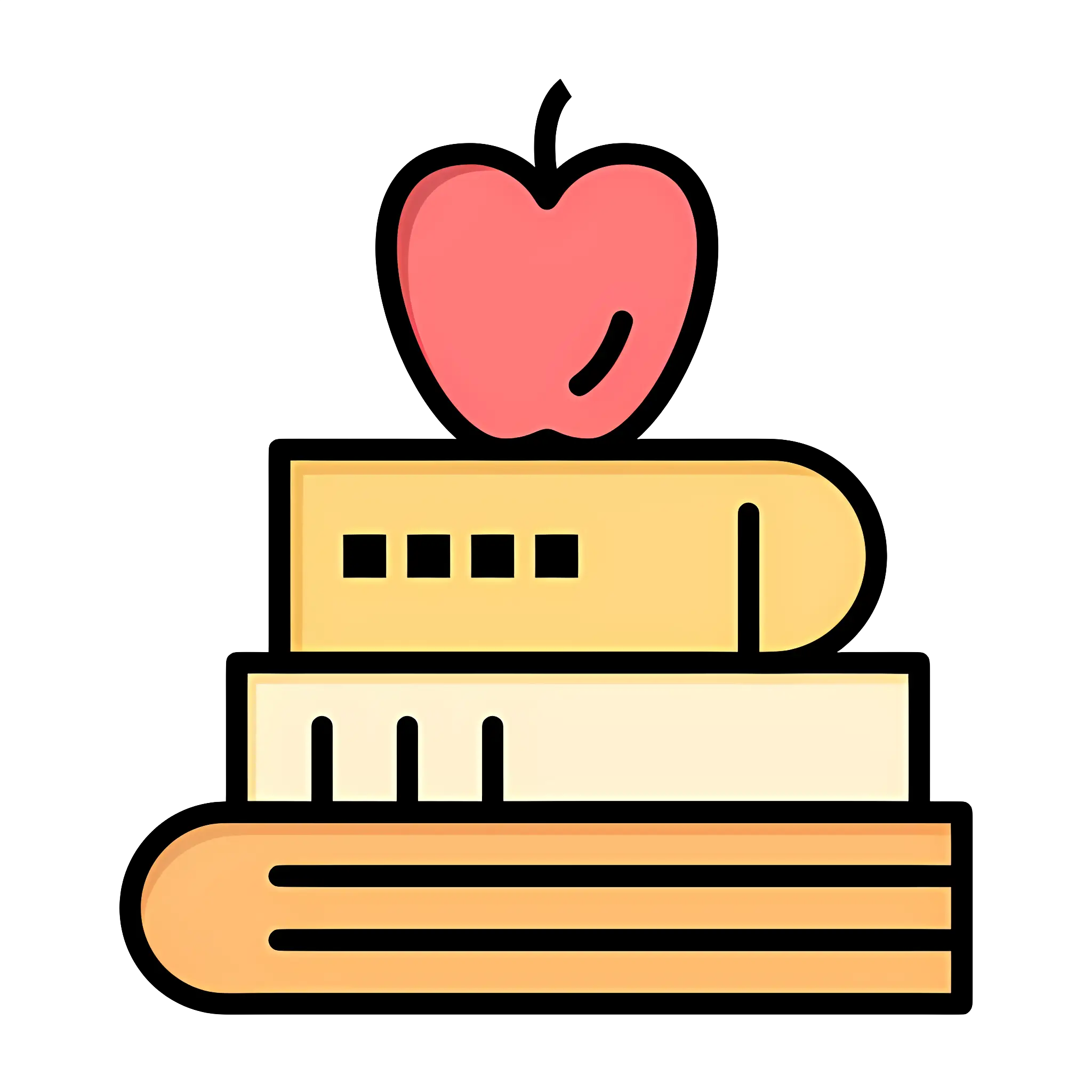 Books and Apple Illustration